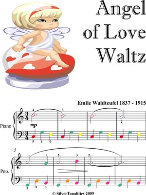 cover image of Angel of Love Easiest Piano Sheet Music with Colored Notes